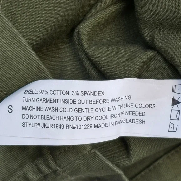 1 Sunset Lane Olive Green Utility Jacket Women's Small Button Front Cotton NWT - Picture 7 of 9